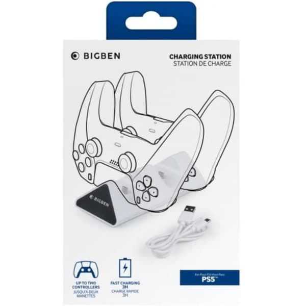 Opladningsstation - NACON - PS5 - USB-C - Hvid - Sort