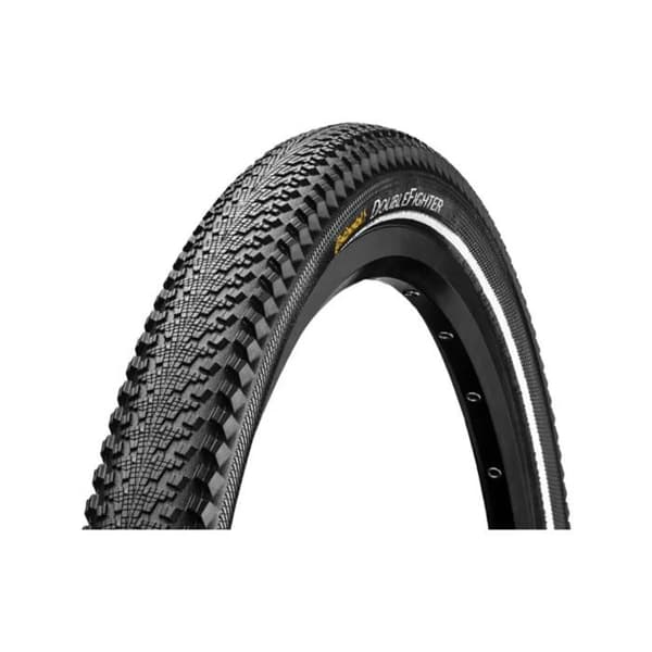 Cykeldæk - Continental - Double Fighter III - Sort/Sølv Grå - 24x1,75