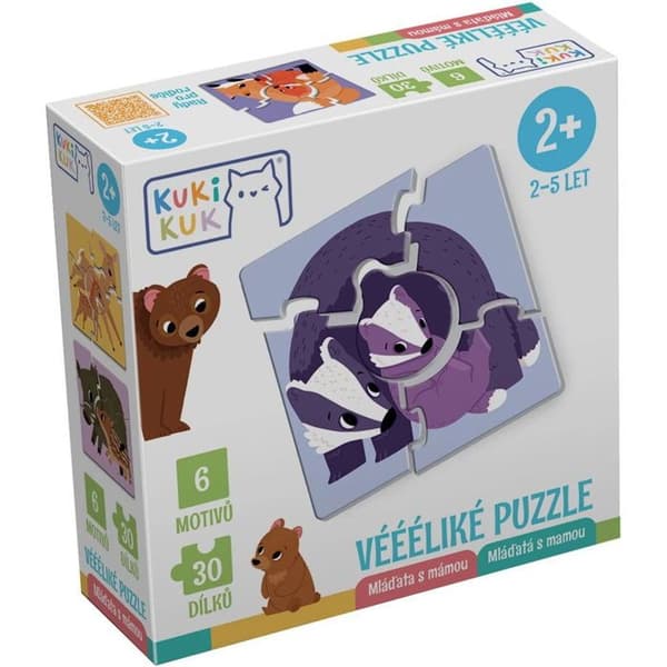 Puzzle KukiKuk Véééliké Chiots med mor
