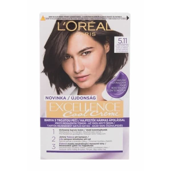 48ml Loréal Paris Excellence Cool Creme, 5.11 Ultra Askebrun, Hårfarve