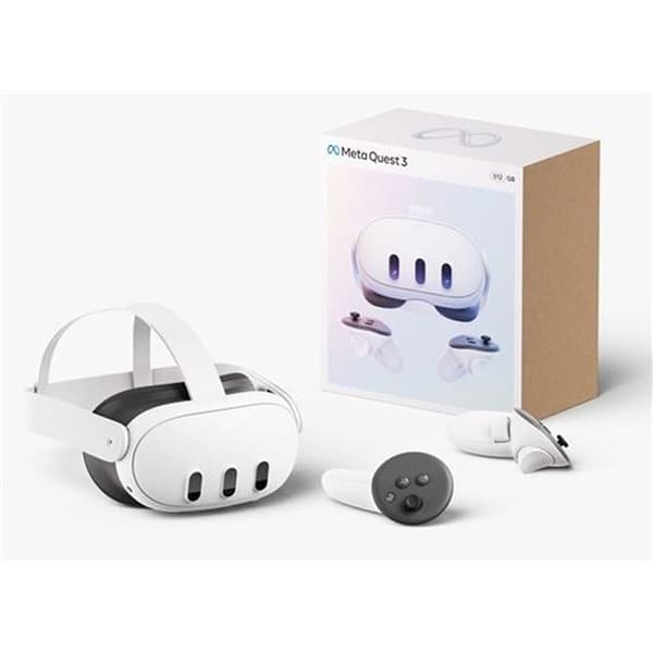 META QUEST Quest 3 512 GB Virtual Reality Headset - Vit - Trådlöst - CLPL - 6 timmar