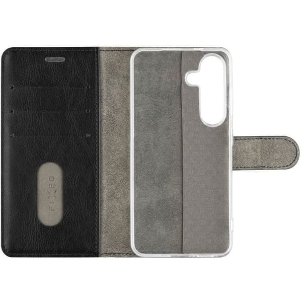 Etui til telefon - FIXED - Opus - Samsung Galaxy S25 - TPU og kunstlæder - Sort