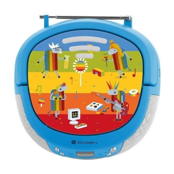 CD-afspiller - GOGEN - Dekorationsafspiller - Bluetooth - Karaoke - FM-tuner - Blå farve