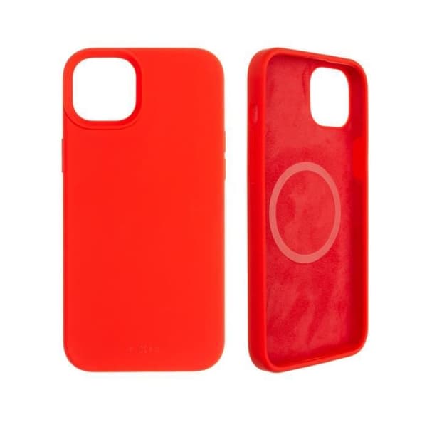 Bagcover FIXED MagFlow med MagSafe støtte til iPhone 14 Max, rød