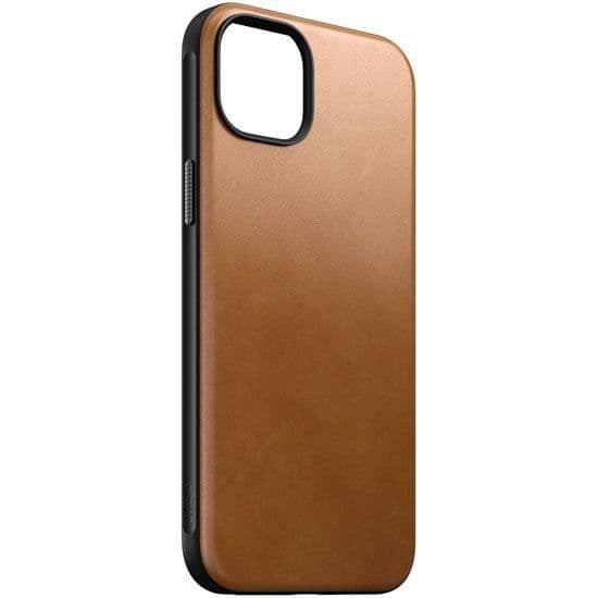 Moderne Læder Taske til iPhone 15 Plus Nomad Lysebrun