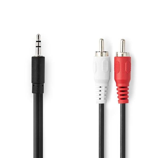 Nedis Stereo mini jack lydkabel (M) til RCA (M) 1,5 m sort rund