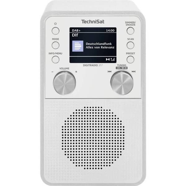 TechniSat DIGITRADIO 317 Bordsradio DAB+, FM, DAB+, Bluetooth, AUX väckfunktion vit