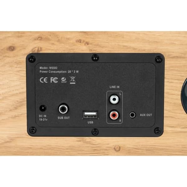 Trähögtalare för bostäder - THOMSON - WS502 - Bluetooth 5.0, 100W, RCA, USB, AUX-IN