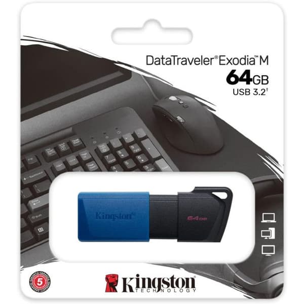 USB-hukommelse - KINGSTON - Dtexodia M - 64 GB - USB 3.2 - Sort
