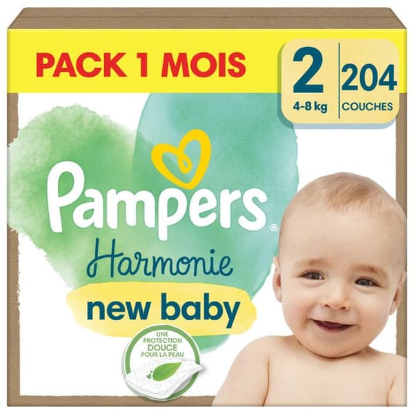 Pampers Harmonie Størrelse 2, 204 Bleer