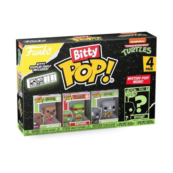 Figurine Bitty Pop! | Ninja Skildpadder | Pakke med 4, 1 tilfældig