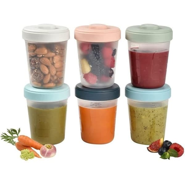 BÉABA - Lot 6 Portioner Clip - 2. Alder - 250ml - 100% Hermetisk - Stabelbare