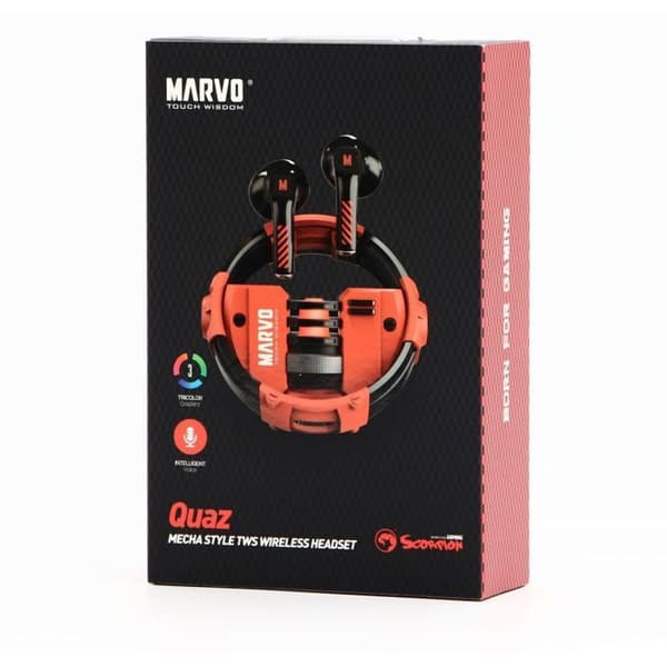 Hovedtelefon - MARVO - Quaz - Bluetooth - In-ear - Rød