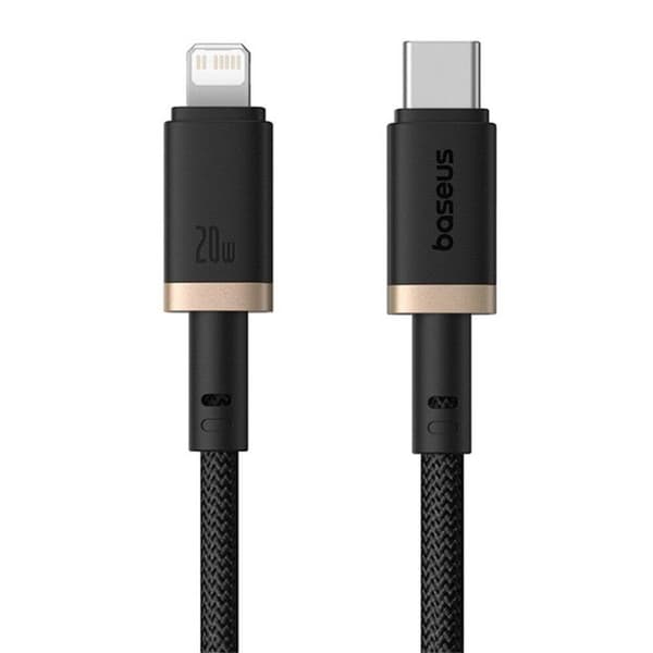 USB-C til Lightning datakabel - BASEUS - Dura - 20W - 1m - Sort/Guld