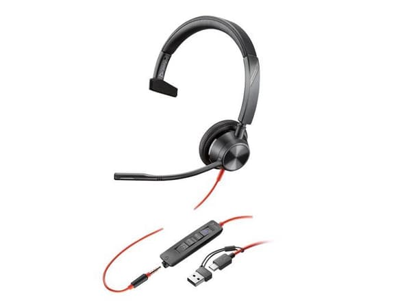 Hörlurar - HP Poly - Blackwire 3315 - Mono - USB-C - Certifierad för Microsoft Teams