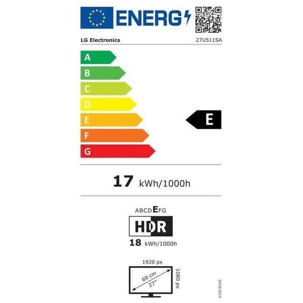 Skärm PC - LG ELECTRONICS - 27" - 100Hz - IPS-panel - 5ms - 27U511SA-W