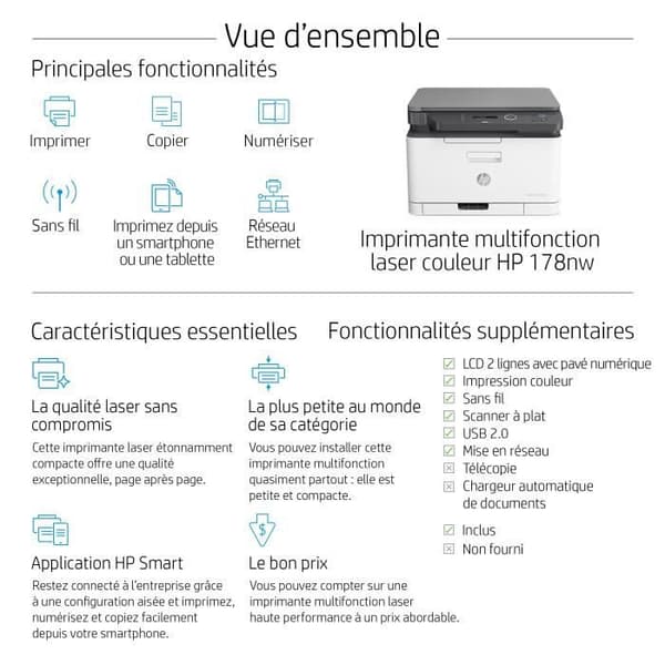 HP LaserJet 178nw All-in-One-printer - farve