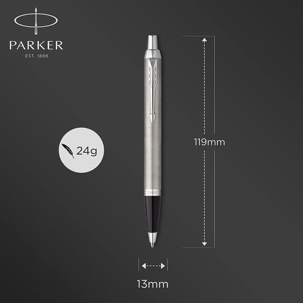 Retractable kuglepen - PARKER - IM Essentiel - Medium spids - Blå blæk - Rustfrit stål