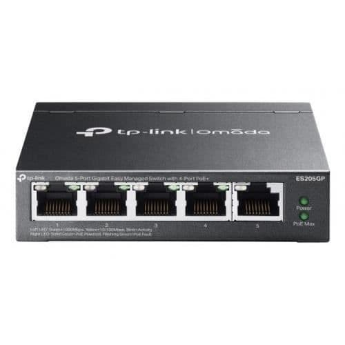 Netværksswitch - TP-LINK - Omada - 5 Gigabit-porte - 4 PoE+-porte - Kompakt og pålidelig