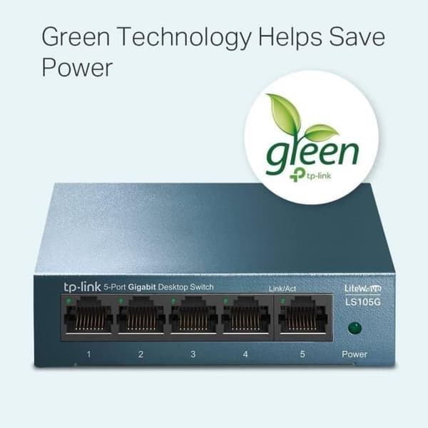 Tp Link netværksskift 5 porte 10/100/1000 Mbps