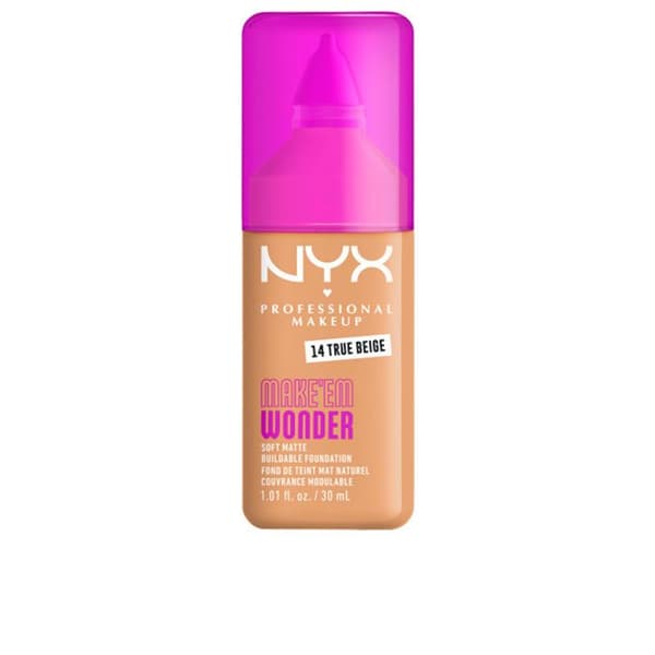 Foundation - MAKE'EM WONDER nr 14 - Äkta beige - Soft Matte långvarig 24h - 30 ml