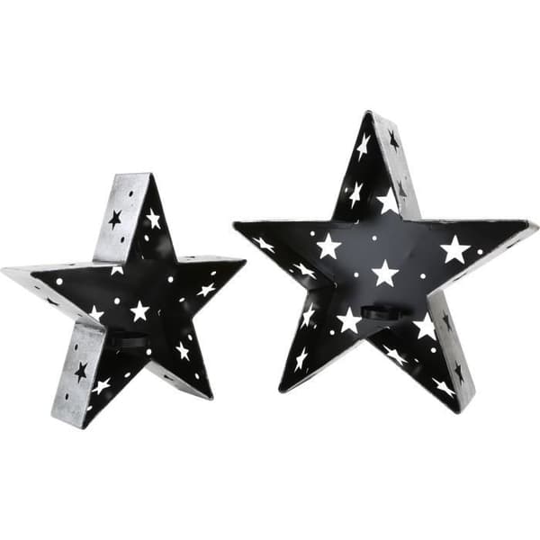 Support-bougie - Stjerne - Metall - Hvid - Indendørs
