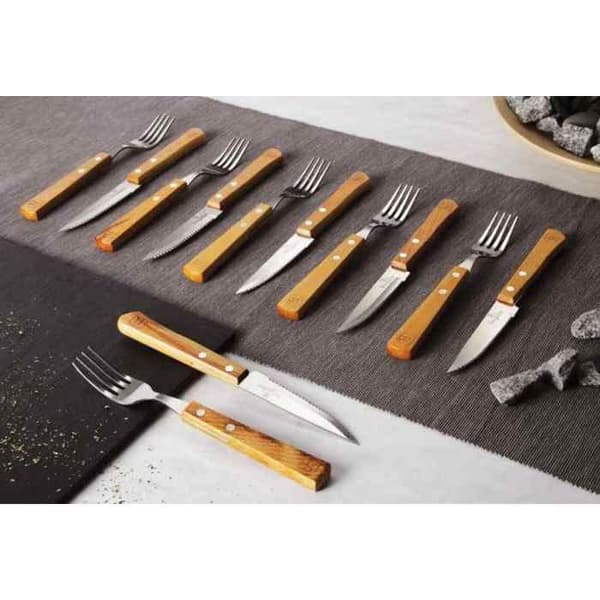 Steakbestik - BERLINGERHAUS - BH-2105 - Rustfrit stål - Træ - 12 dele