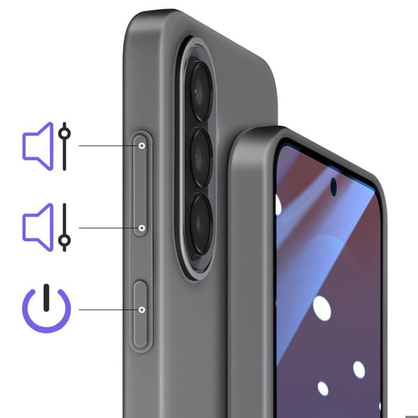 Coque - SAMSUNG - Galaxy A37 - Glat silikone - Hævede kanter - Grå