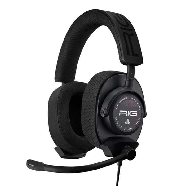 Gaming headset R5 PRO HS sort, licenseret af Sony til PS5, kompatibel med PS4.