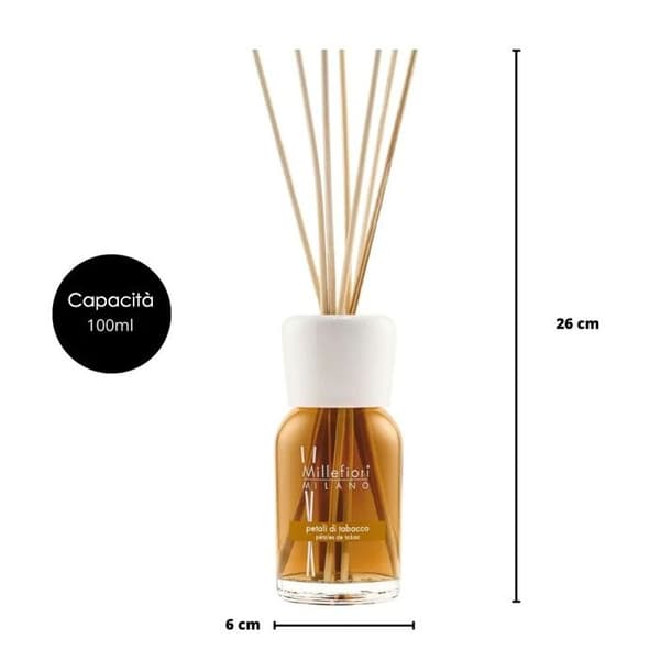 MILLEFIORI, STICKDIFFUSOR MED TOBAKSPETALER 100ML, HEM, DOFTSPRAYER