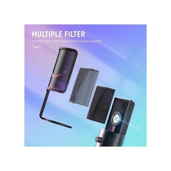 USB-kondensatormikrofon - FIFINE - K669 PRO2 - Kardiode - USB Typ-C - RGB
