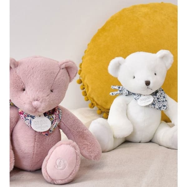 Hvid bamse - 25 cm - DOUDOU ET COMPAGNIE - BAMSE/Doudous - Blå