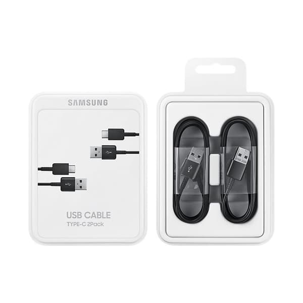 USB-kabel - SAMSUNG - Pakke med 2 - USB A/USB C - 1,5 m - Sort