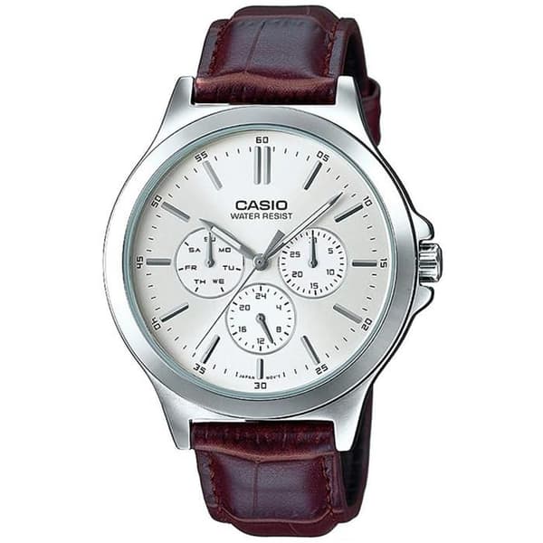 Ur - CASIO - MTP-V300L-7A - Brun Læder - Kvarts - Vandafvisende