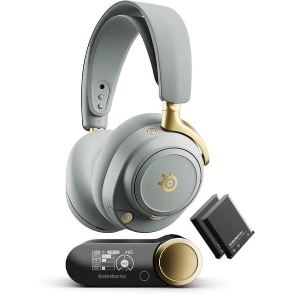 Gaming Headset - STEELSERIES - Arctis Nova Elite - Trådløs - 96 kHz/24 Bits - Sage & Guld