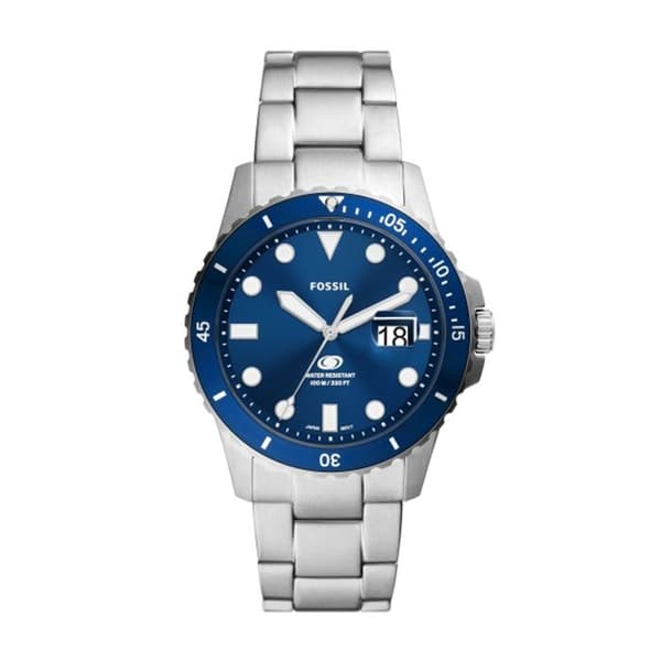 Ur - Fossil Mod. FS6029 - Blå Læder - Analog - Chic Unisex