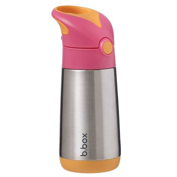 Isolerad barnflaska - B.BOX - Rosa - 350 ml - Okrossbar - Diskmaskinssäker