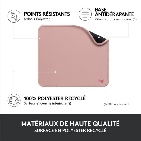 Musemåtte - Logitech - Studio Series - Easy Glide - Pink