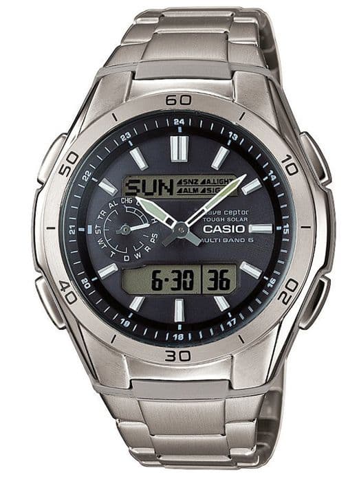 Ur - CASIO - WAVECEPTOR - Titanium - Quartz - Sport - Grå