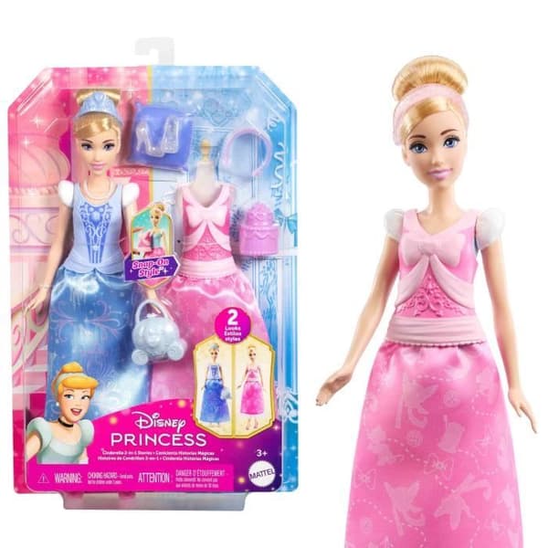 Disney-prinsesser - Dukke Cinderellas og tøj-sæt med tilbehør - 3 år+ - JCR95