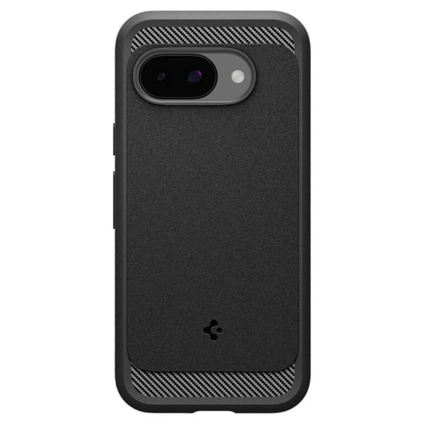 Coque - Spigen - Rugged Armor MagSafe - Mat Sort - Langvarig Beskyttelse - Kompatibel med Google Pixel 9a