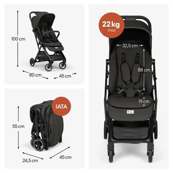 HAUCK - Kompakt klapvogn Fly N Care Black