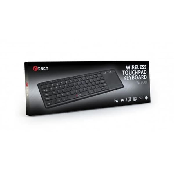 C-TECH WLTK-01, Trådløs, RF Trådløs, Membrantastatur, Sort