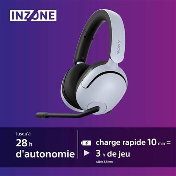 Sony INZONE Wireless H5 Gaming Headset - 360 Spatial Sound til PC/PS5 - Hvid-PC-tilbehør