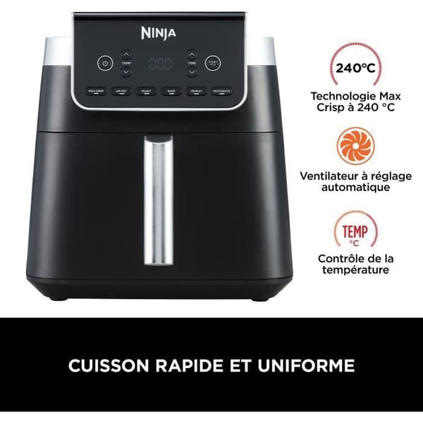 Friture - NINJA - Max AF180EU - 2000 W - Sort - Variabel temperatur - Timer