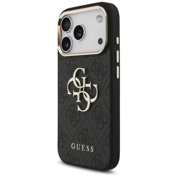 Guess Big 4G Classic Logo Cover til iPhone 17 Pro 6.3" Sort Guld