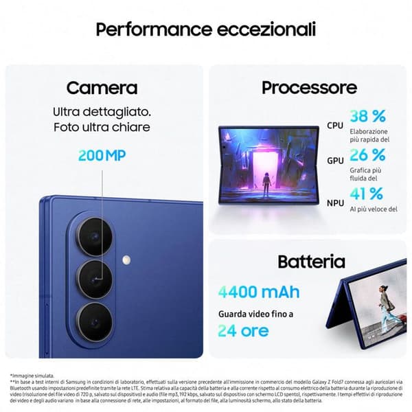 Smartphone - SAMSUNG - Galaxy Z Fold7 - 16 Go RAM - 1 To - Fällbar - Blå