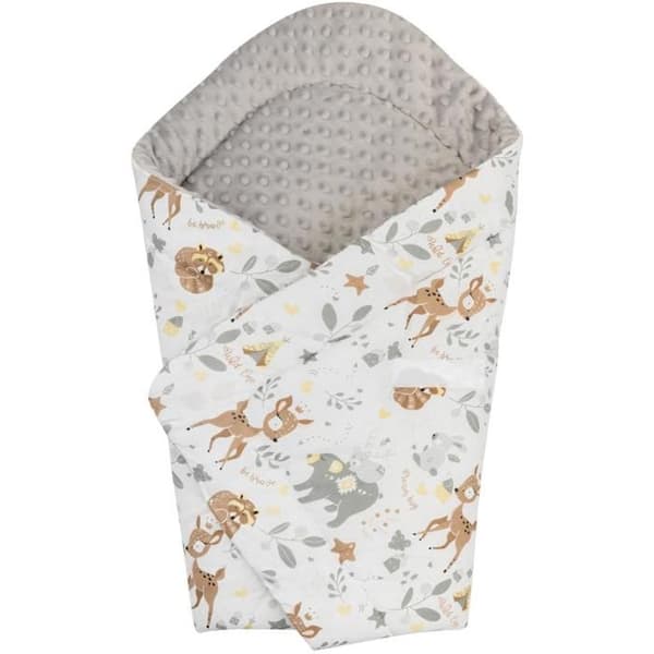Bomimi Quick wrap reversibel minky dyr beige