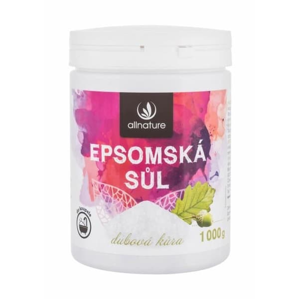 Allnature 1000g Epsom Salt Egetræsbark, Bade Salt