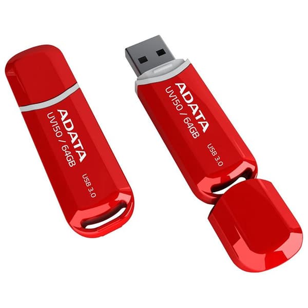 ADATA USB-flashdrev 64GB USB3.0 UV150 Rød - AUV150-64G-RRD
